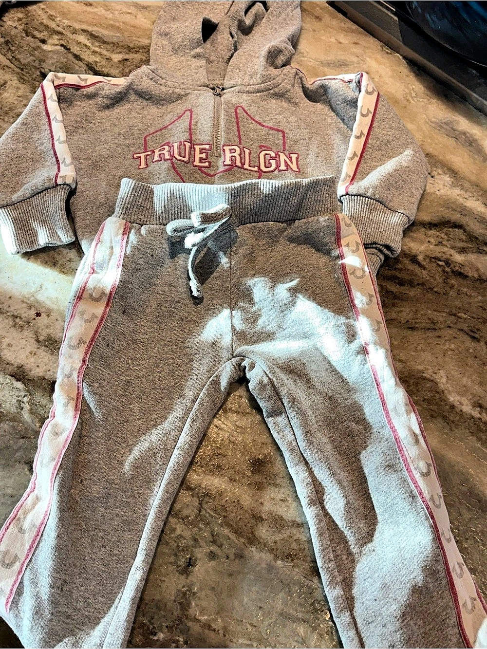 True Religion Baby 18M Brown & Pink Hoodie Footie
